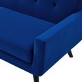 thumbnail image 6 of Loveseat Sofa, Blue Navy, Velvet, Modern Contemporary, Mid Century Living Hotel Lounge Cafe Lobby, 6 of 8