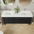 thumbnail image 5 of Leon 72" Double Bathroom Vanity in Fir Wood Black w/Lightning White top&Mirror, 5 of 18
