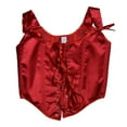 thumbnail image 2 of Kaemgyyd Womens Vintage Tie Front Corset Silk Solid Color Tie up Shapewear Renaissance Stain Tight Vest Suspender Corset for Party, 2 of 6