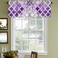 thumbnail image 3 of Purple Morocco Curtain Valances for Windows, Kitchen Valance Window Treatments Panel 2 Pack, Rustic Country Smear Street Mottled Art Rod Pocket Short Curtains for Bathroom Bedroom 42 x 12 Inch, 3 of 8