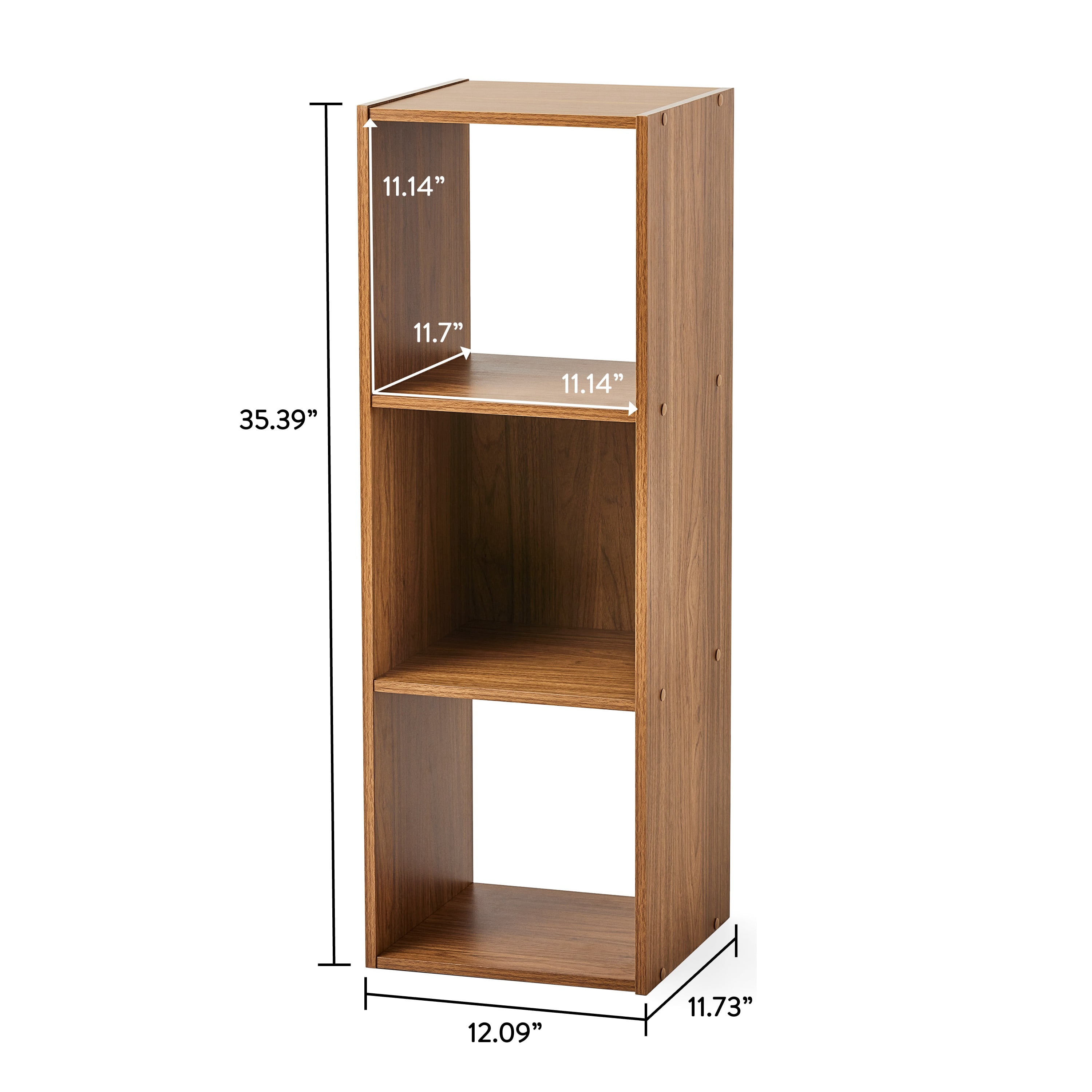 Mainstays 3 Cube Storage Organizer, Warm Walnut