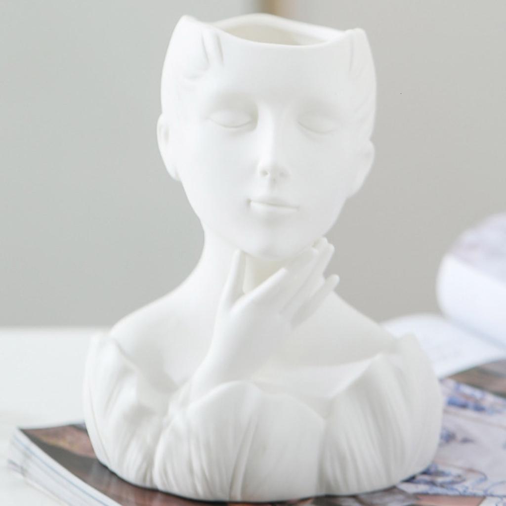 Osdhezcn Portrait Succulents Planter Molds DIYs Concrete Flowerpot Resin Molds Pen Holder Resin Molds Desk Livingrooms Decoration