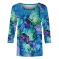 thumbnail image 5 of VBVC Women's 3/4 Sleeve Tie Dye Tops,Ladies Breathable Tunic T-Shirts,Spring Fall Basic Business Tees For Women,Multicolor,Size M, 5 of 6