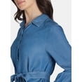 thumbnail image 3 of Time and Tru Women’s and Women's Plus Shirt Dress with Long Sleeves, Sizes XS-4X, 3 of 4