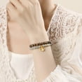 thumbnail image 2 of Pulsera de doble capa de nefrita y abalorios Santos para mujer, 2 of 2