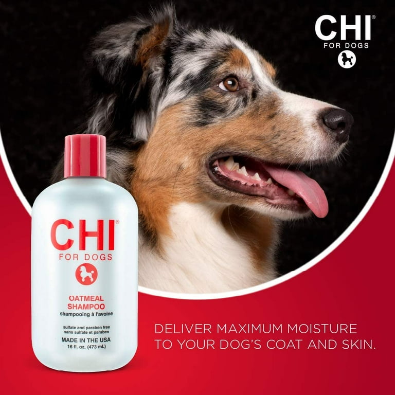 CHI Oatmeal Dog Shampoo Gently Cleans Moisturizes Dry Skin, 16