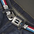 thumbnail image 2 of Hasbro Belt, Seatbelt Buckle Belt, GI Joe Title Logo Stripe Black Red White Blue, 34 to 52 Inches, 2 of 9