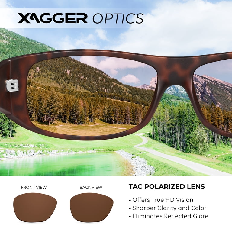 Xagger Polarized Wrap-Around Sunglasses, Brown Lens photo 3