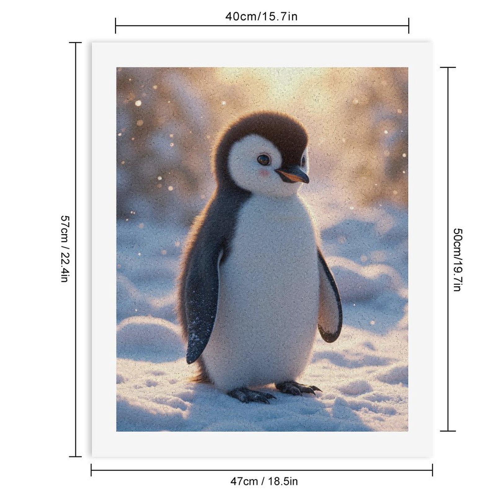 Paint by Numbers Kit for Adults, Penguin Winter Snow Scene Paint by Numbers, Easy Paint by Numbers Kit for Adults Beginner, DIY Adult Paint by Number Kits on Canvas, Home Decor