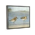 thumbnail image 3 of Stupell Industries Two Sandpipers Stepping Beach Shore Painting Luster Gray Floating Framed Canvas Print Wall Art, Design by Kim Allen, 3 of 6
