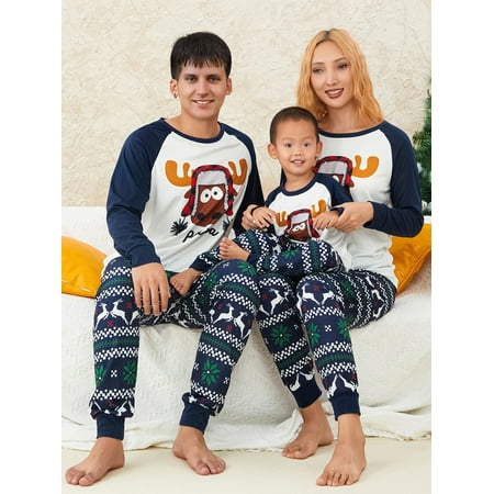

Sunisery Family Matching Christmas Pajamas Set Holiday Elk Sleepwear Xmas PJS Set for Couples Kids Baby