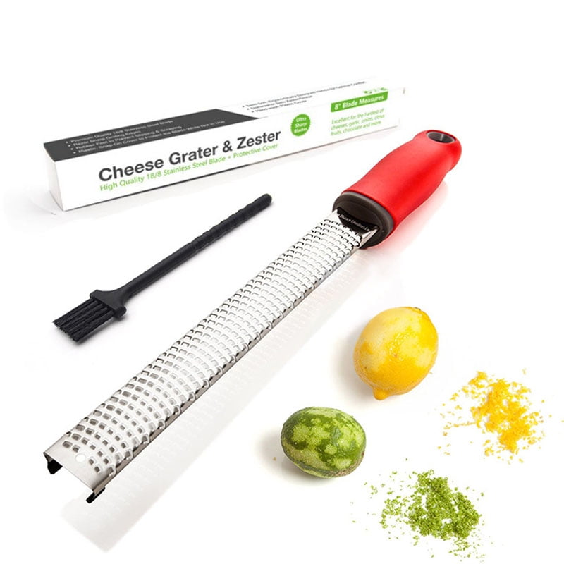 Lemon Cheese Grater Tiny Pieces Grater Homsoph Perfect Citrus Zester for Parmesan With Cleaning Brush & Protector Expert Slicer for Vegetables with Sharp Stainless Steel Blade 