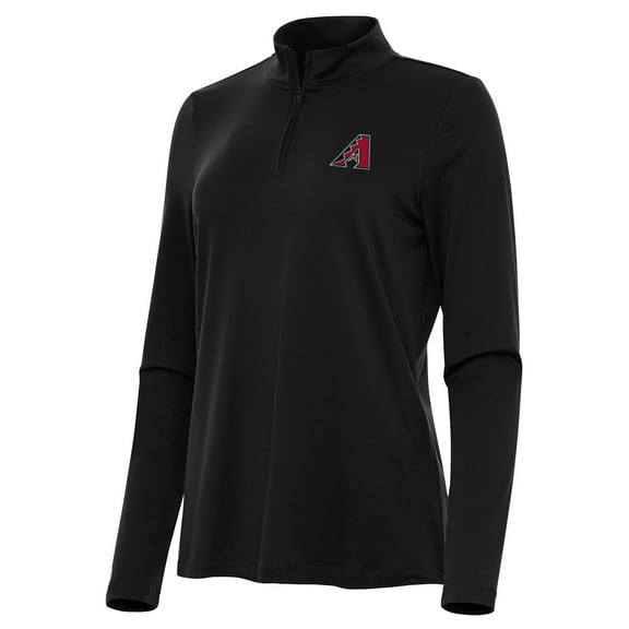 Women's Antigua Black Arizona Diamondbacks Reprocess Quarter-Zip Top
