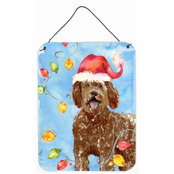 Christmas Lights Labradoodle Wall or Door Hanging Prints