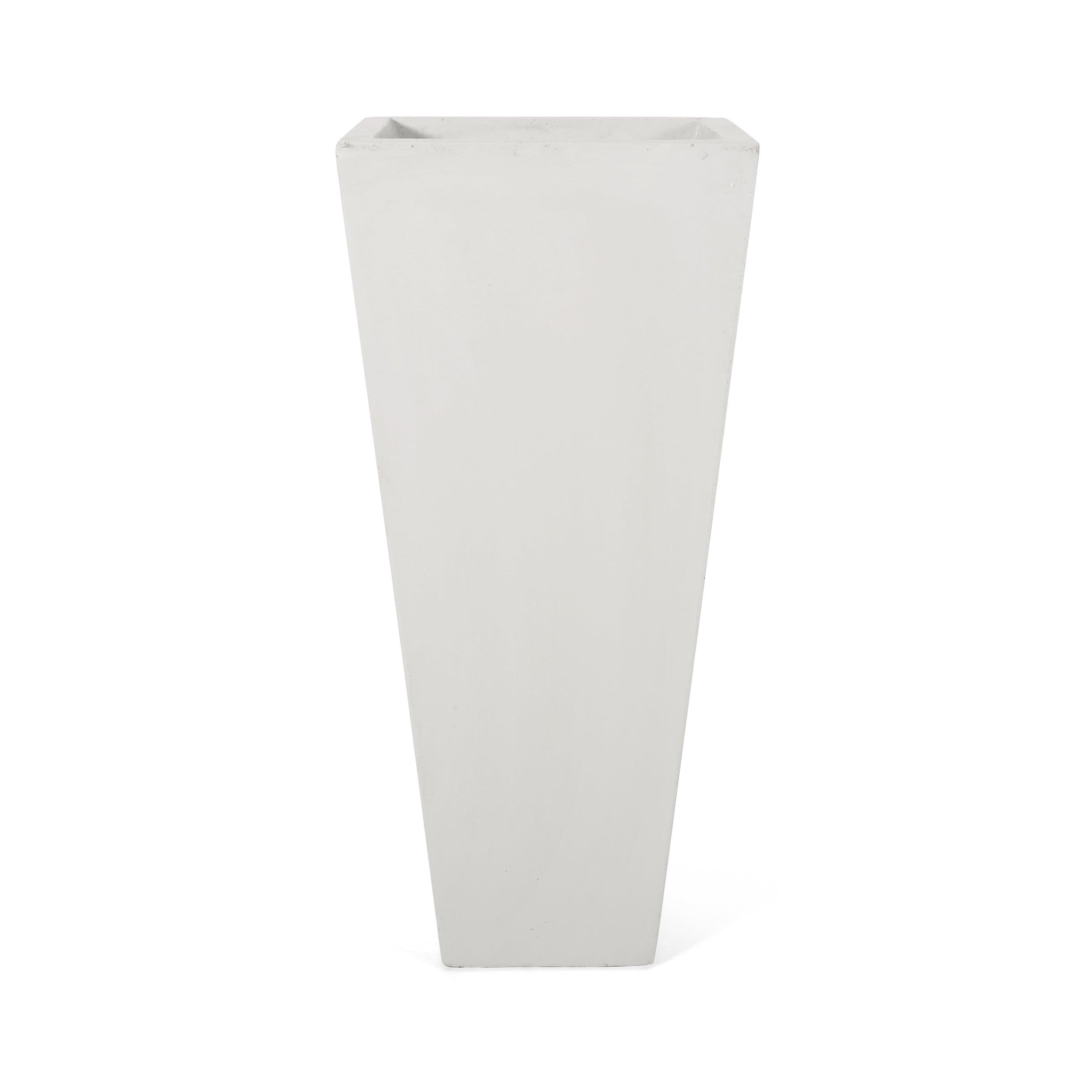 GDF Studio Fardeen Outdoor Modern Cast Stone Planter, White Medium