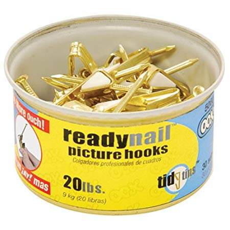 Hillman Group Inc-Ook 50607 20# ReadyNail™ Conventional Picture Hooks In Tidy Tin 30 Ct