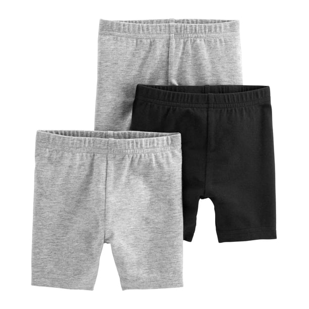 Pantalones cortos de bicicleta Simple Joys de Carter's Girls, gris/negro, 3-6M
