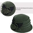 thumbnail image 6 of MESSUEN Winter Hat Beanie Womens Bucket Hat Women's Winter Warm Wool Beret Beanie Cloche Bucket Hat 1920s 50s Beanies Women Hat Green One Size, 6 of 8