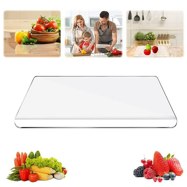Tabla de cortar acrílica transparente, tablas de cortar de 3 tamaños, protector de encimera de cocina, tabla de cortar acrílica multiusos, ahorradores de encimera para cocina, restaurante (45 * 40cm)