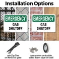 thumbnail image 3 of (2 Pack) Gas Shutoff OSHA Emergency Sign 18 Inch X 12 Inch Plastic Sign, Weather Resistant, UV Protected for Workplace, Business, and Construction Site, Made in the USA, 3 of 8