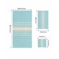 thumbnail image 4 of Aqua Beige Striped Towel Set of 3, Soft Microfiber Bath Towels, Hand Towel, Washcloths, Modern Farmhouse Retro Lines Quick-Dry Absorbent Towels for Bathroom Kitchen Hotel Beach Gym Spa, 4 of 7