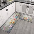 thumbnail image 3 of Spring Wild Flowers Vintage Floral Kitchen Rug 2 Piece Cushioned and Non-Skid Washable Floor Backing Mat for Home Kitchen Decor or Office 17x29+17x47 Inch, 3 of 7