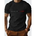 thumbnail image 1 of Conjunto de camiseta y pantalón corto con estampado "PARIS" para hombre - Algodón negro, diseño de rayas rojas, ropa deportiva informal de verano, regalo perfecto para el Día de la Madre y Acción de G, 1 of 6