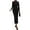 Black, variant on Women Semi Formal Midi Dresses Long Sleeve Bodycon Tie Waist Slit Wedding Guest Cocktail Fall Fashion Dress