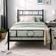 thumbnail image 1 of Cama Individual de Metal FurnitureR con Cabecera y Pies de Cama Negro, 99x198 cm, 1 of 8