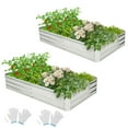 thumbnail image 3 of Resenkos Raised Planter Boxes, Large Space Elevated Flower Beds,Metal Galvanized Raised Garden Bed with Open-Ended Base-6 x 3 ft, 3 of 8