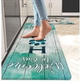 thumbnail image 4 of Teal Farmhouse Kitchen Floor Mats Set of 2 Anti-Fatigue 0.4 Inch Thick Green Rustic Cute Home Kitchen Rugs Non Slip Waterproof Comfort PVC Mat Decor for Sink Laundry 17.3 x 28+17.3 x 47 Inch, 4 of 6