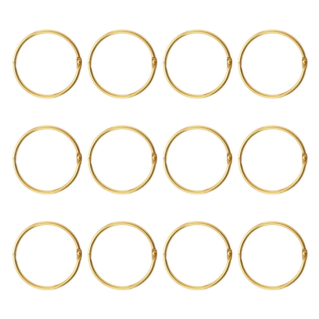 Shower Curtain Rings, Hooks Shower Curtain Rings Rust Proof, Anti-Drop Round Shower Rings for Curtain,Gold
