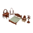 thumbnail image 4 of Wooden Dollhouse Furniture 1/12 Scale,Dollhouse Bedroom Furniture include Dollhouse Bed & Dressing Table & Wardrobe (Classical Miniature Furniture 6pcs), 4 of 6