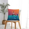thumbnail image 5 of Yiaed Lighthouse and Whale Print Pillow Covers Super Soft Decorative Square Throw Pillow Covers Case Cushion Covers for Sofa Couch Bedroom Car Decor（No pillow core）-20"x20", 5 of 7