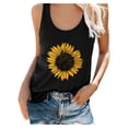 thumbnail image 3 of Follure Tank Tops for Women Sleeveless Plus Size Summer Sunflower Print Round Neck T-shirt Top, 3 of 5