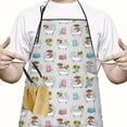 thumbnail image 2 of Gray Highland Cow Bathtub Sunflower Pattern Apron-Garden Aprons for Women with Pockets-Cotton Linen Waterproof Kitchen Cooking Gardening Aprons Adjustable for Kitchen,Cooking,BBQ and Salon 33x27 Inch, 2 of 7