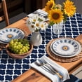 thumbnail image 3 of Table Runner Geometric Morocco Pattern Table Decoration for Kitchen Dinning Navy Blue Abstract Table Decoration for Indoor Outdoor Party Wedding Decor 13x90 Inch, 3 of 7