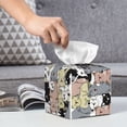 thumbnail image 4 of Tissue Box Cover, Classic Cute Cartoon Cat_A Leather Tissue Box Holder - Tissue Case Facial Paper Organizer for Bathroom, Vanity Countertop, Tabletop, Car, Night Stands, 4 of 7