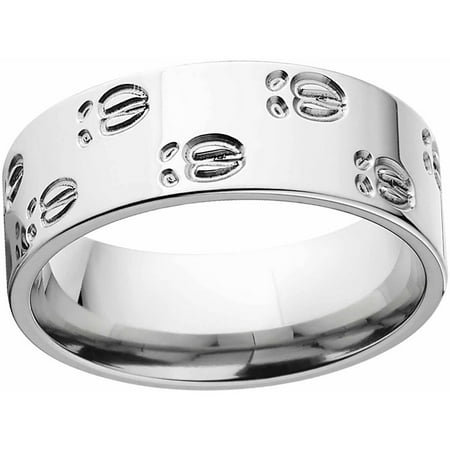 Men's Elk Track 8mm Stainless Steel Wedding Band with Comfort Fit Design
