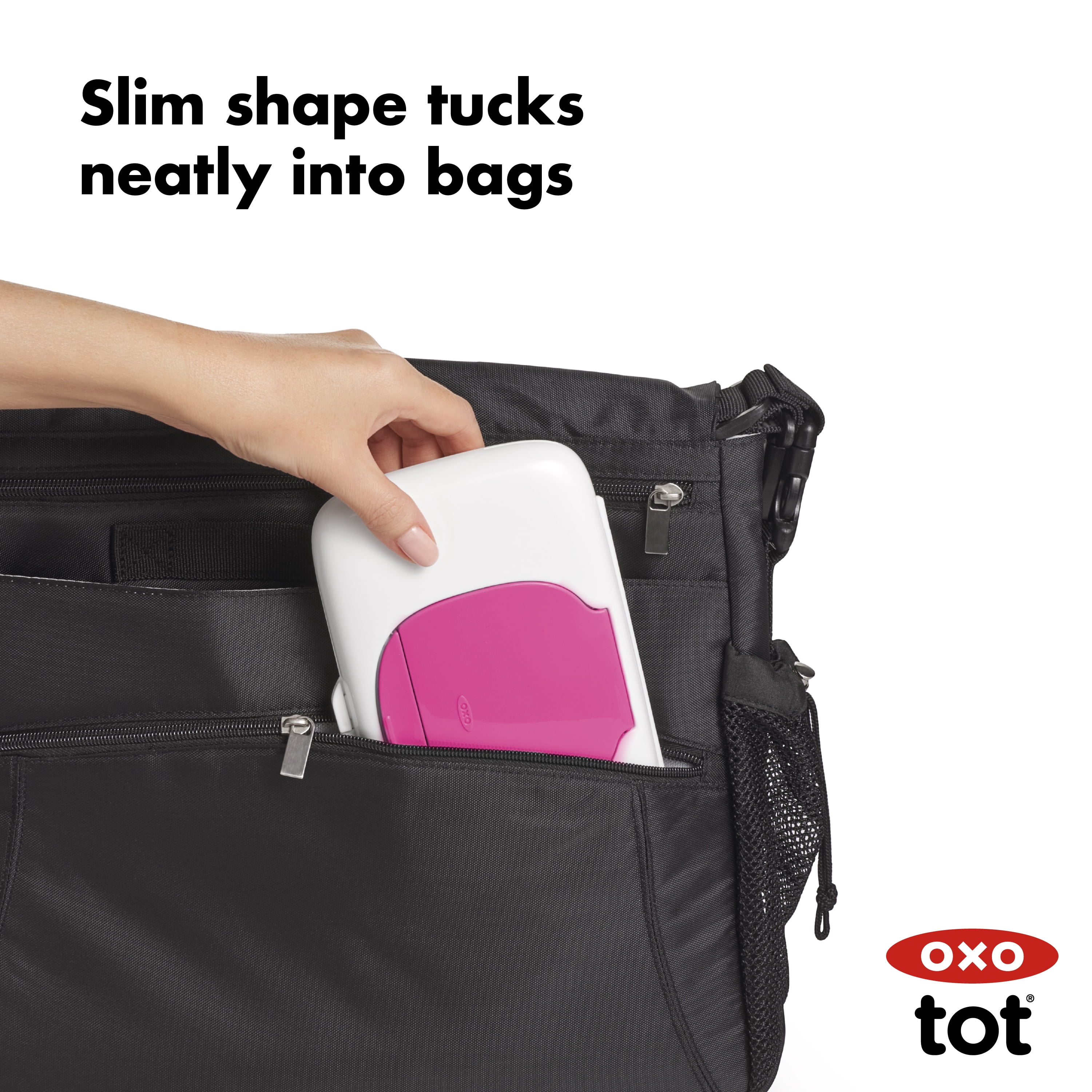 OXO Tot Travel Baby Wipes Dispenser, Pink, 1 Count