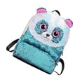 thumbnail image 2 of Creative Panda Shoulder Bag Stylish Sequin Mini Backpack Travel Storage Bag for Children Kids Girls (Sky-blue), 2 of 2