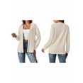 thumbnail image 3 of Women Jackets Solid Color Long Sleeve Open Front Regular Jacket Apricot XXL, 3 of 7