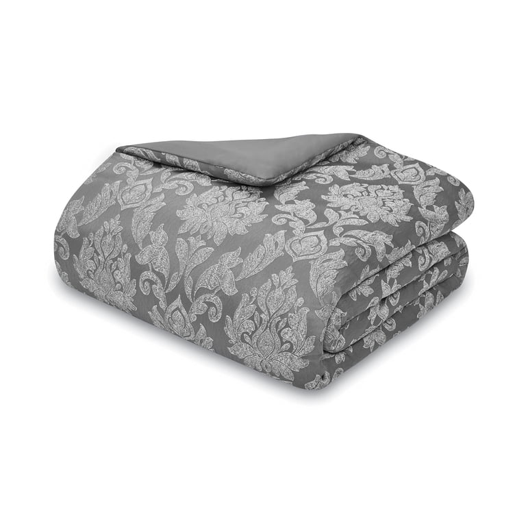 コットンマスク グレー系3柄 洗濯 64個セット m9469x2-64-HC20 Mainstays Damask 4-Piece Grey Jacquard Comforter Set, Twin/Twin XL