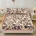 thumbnail image 2 of Jiueut Leopard Print Fitted Sheet Set, 3 Pieces All Season Bedroom Sheet Set 2 PCS Washable Pillowcase Fitted Sheet with 10" Deep Pocket, Twin XL Size, 2 of 7