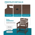 thumbnail image 6 of Harbweb 7pc HDPE Outdoor Dining Set, All-Weather Wood Grain Patio Furniture, Brown, 6 of 6