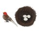 thumbnail image 1 of Nido de pájaro artificial con huevos, gorrión, jaula decorativa para pájaros, huevos de pájaro de imitación, pájaros naranja, 1 of 9