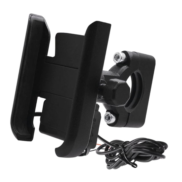 Soporte Metálico Accesorios Vcoapa para Celular en Manubrio de Motocicleta Bicicleta con Cargador Negro MTC-06