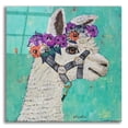 thumbnail image 1 of Epic Art 'Flower Headed Llama' by Holly Wojhan, Acrylic Glass Wall Art, 12"x12", 1 of 8