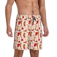 thumbnail image 2 of Daiia Dachshunds dogs pulls a hearts Pattern Mens Woven Stretch Pajama Short,Short Pajama Pants-4X-Large, 2 of 6
