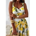 thumbnail image 5 of Women's Lemon Print Sweetheart Neck Maxi Dress 95% Linen 5% Triacetate Lightweight Chic Beach Ready All Day Everyday, 5 of 6